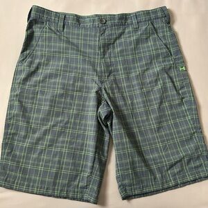 Under Armour Men's Green Plaid Shorts